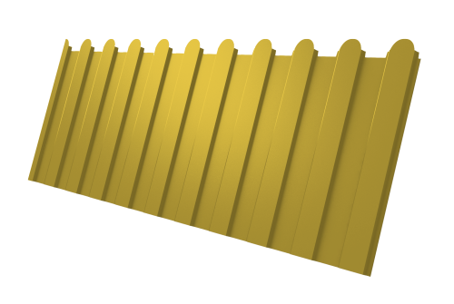 Профнастил С8A v02 фигурный Grand Line 0,45 PE с пленкой RAL 1018 цинково-желтый Профлайн