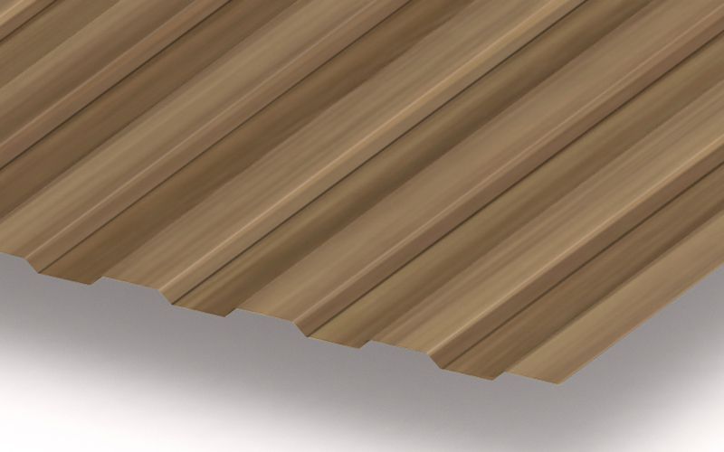 Профнастил МП10 с покрытием ECOSTEEL® 0,5 мм, кедр Профлайн Профнастил МП10 с покрытием ECOSTEEL® 0,5 мм, кедр Профлайн