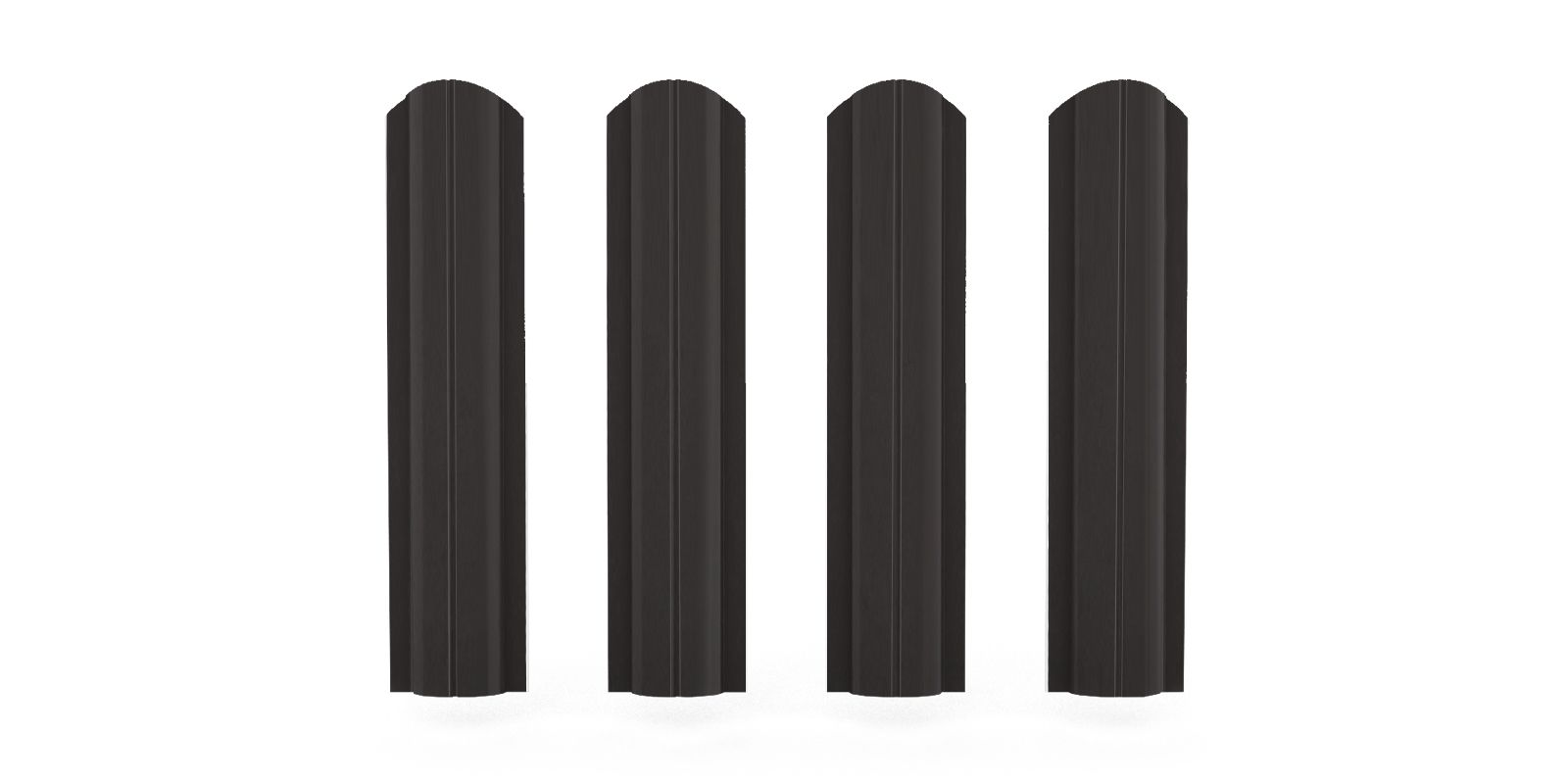 Штакетник металлический круглый фигурный, цвет RR 32, длина 2 м, двусторонняя окраска ПрофЛайн, купить Штакетник металлический круглый фигурный, цвет RR 32, длина 2 м, двусторонняя окраска в ПрофЛайн