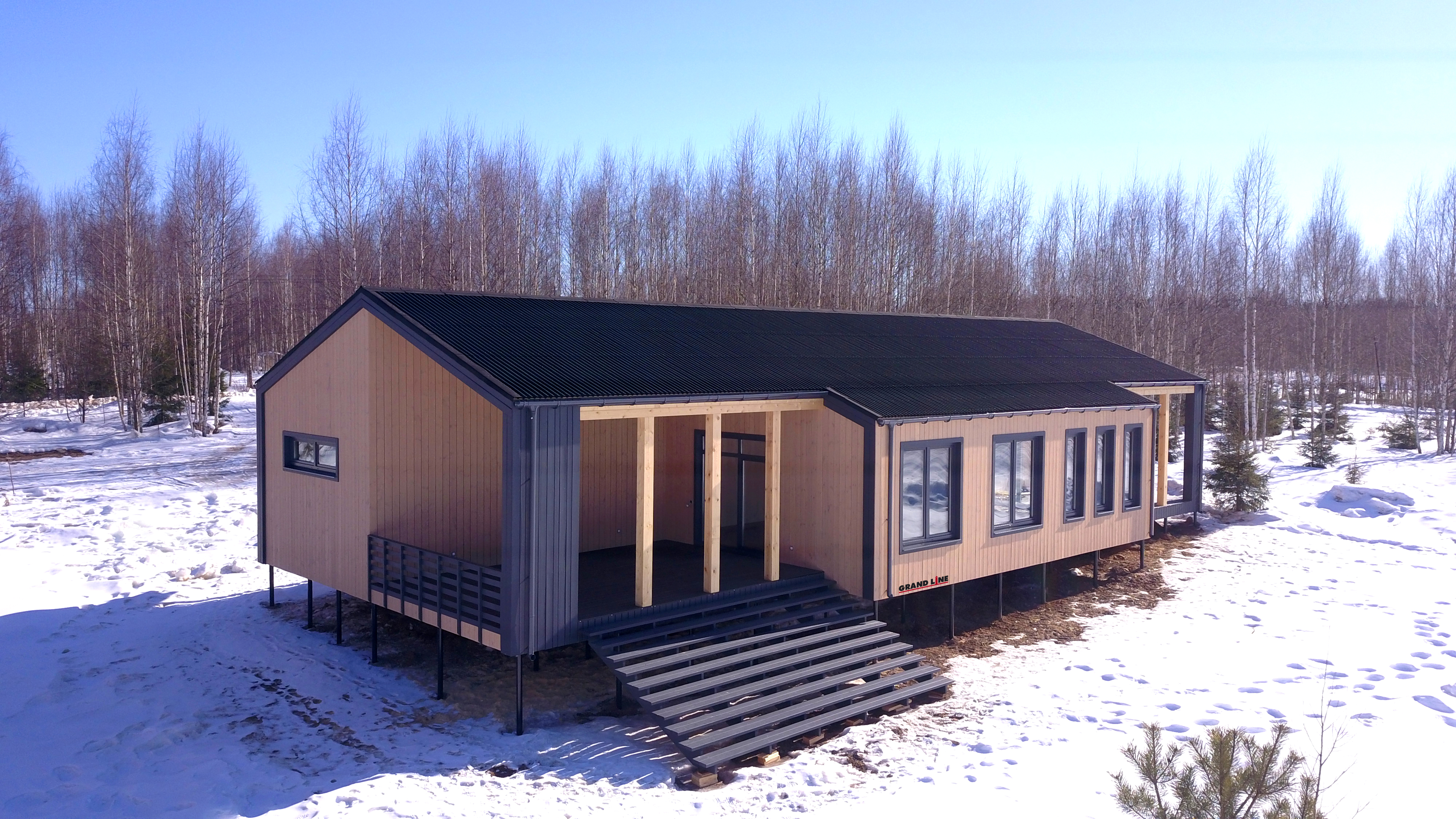 Комплект водосточной системы Дизайн 135мм ПВХ Grand Line, 6м/3м RAL 7024 графит ПрофЛайн, купить Комплект водосточной системы Дизайн 135мм ПВХ Grand Line, 6м/3м RAL 7024 графит в ПрофЛайн