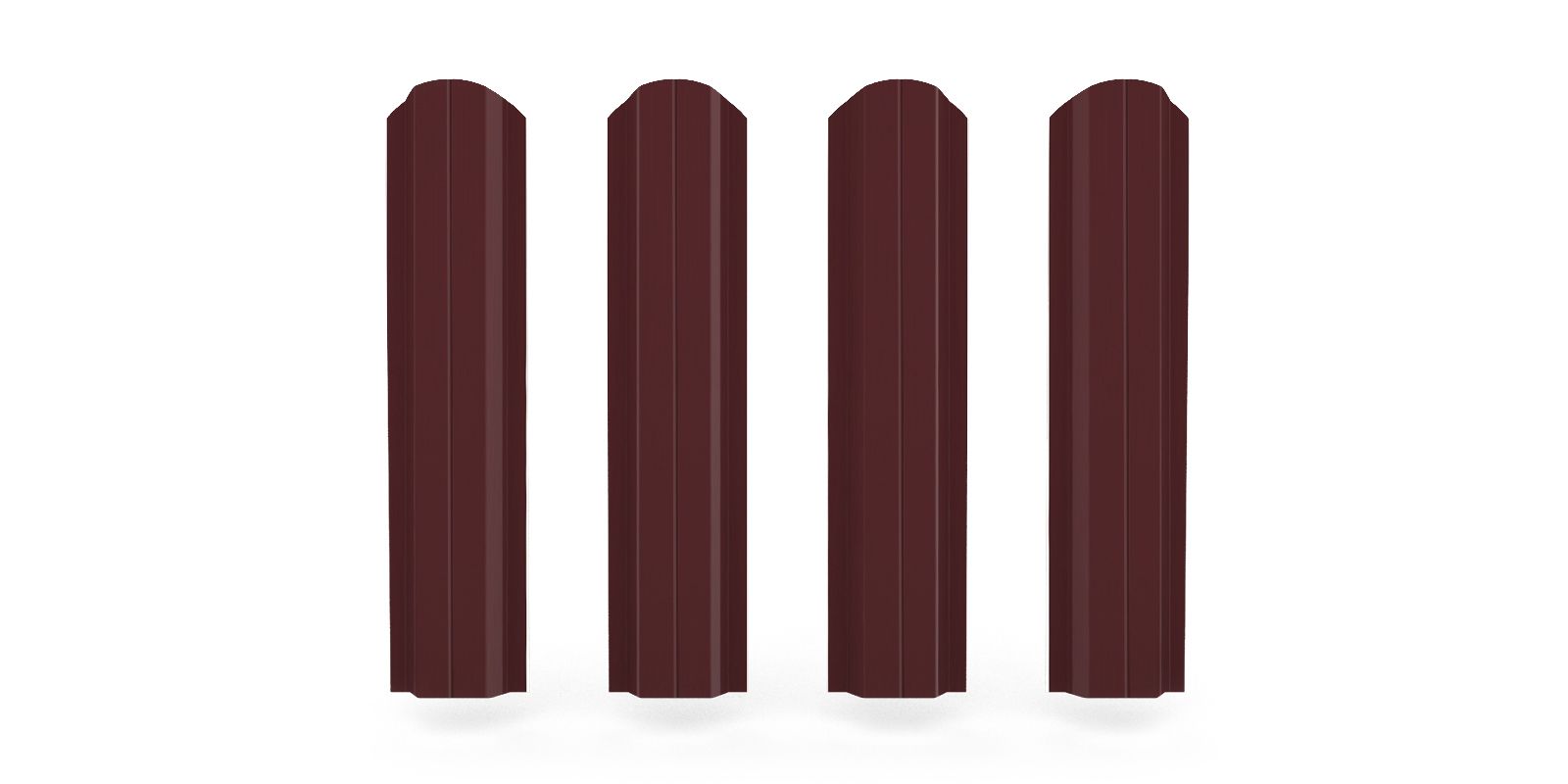 Штакетник металлический П-образный фигурный, цвет RAL 3009, длина 1,8 м, двусторонняя окраска ПрофЛайн, купить Штакетник металлический П-образный фигурный, цвет RAL 3009, длина 1,8 м, двусторонняя окраска в ПрофЛайн