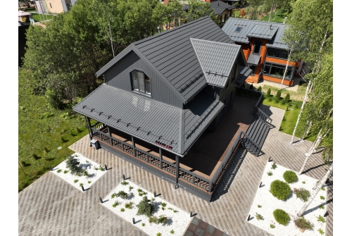 Металлочерепица Классик ("Classic") v02 0,5 Satin Matt TX RAL 7024 мокрый асфальт ПрофЛайн, купить Металлочерепица Классик ("Classic") v02 0,5 Satin Matt TX RAL 7024 мокрый асфальт в ПрофЛайн