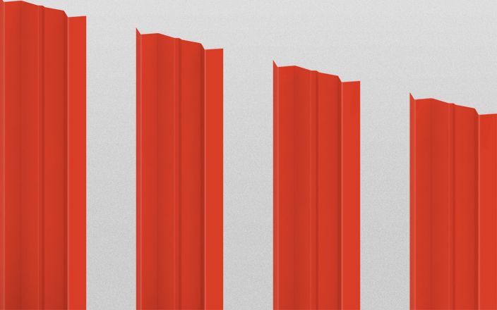 Штакетник металлический М-образный, цвет RAL 2008, длина 2 м, двусторонняя окраска ПрофЛайн, купить Штакетник металлический М-образный, цвет RAL 2008, длина 2 м, двусторонняя окраска в ПрофЛайн