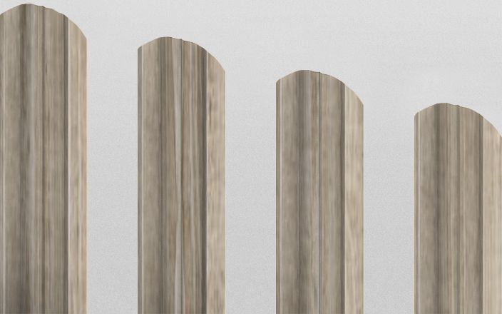 Штакетник металлический М-образный фигурный, цвет беленый дуб, длина 1,6 м, односторонняя окраска ПрофЛайн, купить Штакетник металлический М-образный фигурный, цвет беленый дуб, длина 1,6 м, односторонняя окраска в ПрофЛайн