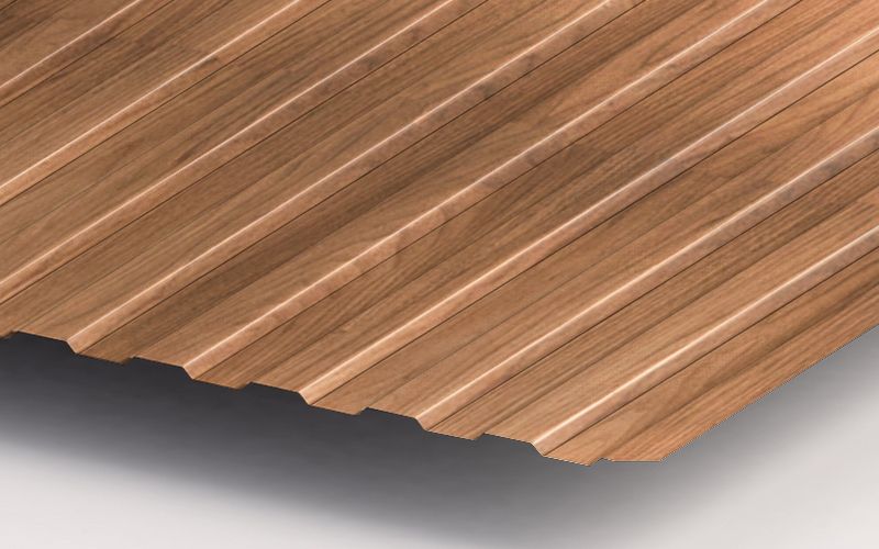Профнастил С8 с покрытием ECOSTEEL® 0,5 мм, золотистый дуб Профлайн Профнастил С8 с покрытием ECOSTEEL® 0,5 мм, золотистый дуб Профлайн
