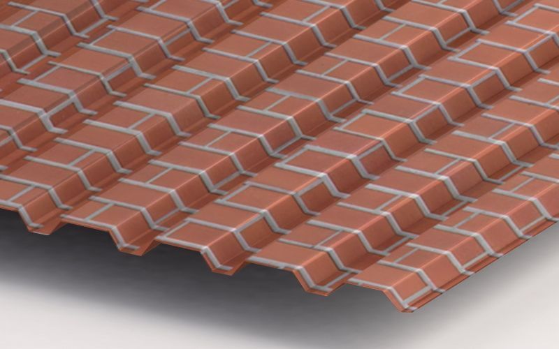 Профнастил МП20 с покрытием ECOSTEEL® 0,5 мм, кирпич Профлайн Профнастил МП20 с покрытием ECOSTEEL® 0,5 мм, кирпич Профлайн