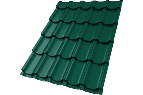 Металлочерепица "Квинта плюс" ("Kvinta plus") 0,5 Satin Matt RAL 6005 зеленый мох ПрофЛайн, купить Металлочерепица "Квинта плюс" ("Kvinta plus") 0,5 Satin Matt RAL 6005 зеленый мох в ПрофЛайн
