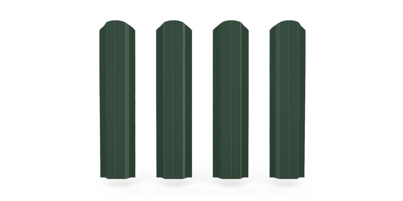 Штакетник металлический П-образный фигурный, цвет RAL 6005, длина 1,8 м, двусторонняя окраска ПрофЛайн, купить Штакетник металлический П-образный фигурный, цвет RAL 6005, длина 1,8 м, двусторонняя окраска в ПрофЛайн