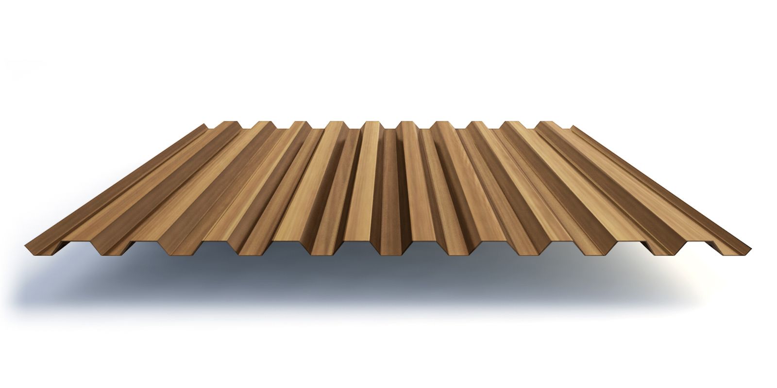 Профнастил С21 с покрытием ECOSTEEL® 0,5 мм, кедр Профлайн Профнастил С21 с покрытием ECOSTEEL® 0,5 мм, кедр Профлайн