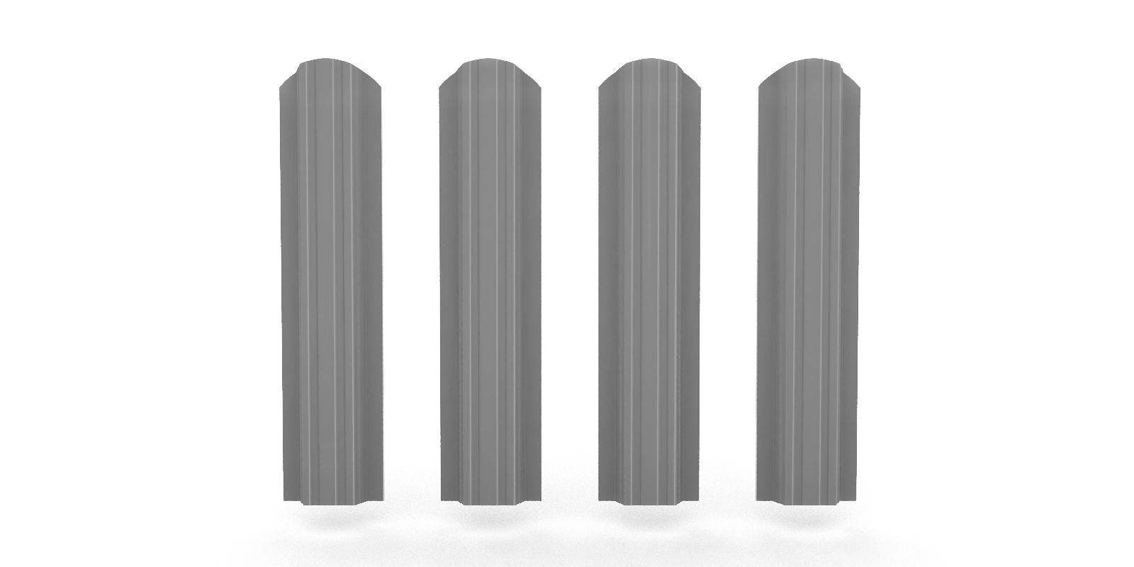 Штакетник металлический прямоугольный фигурный, цвет RAL 7004, длина 1,8 м, двусторонняя окраска ПрофЛайн, купить Штакетник металлический прямоугольный фигурный, цвет RAL 7004, длина 1,8 м, двусторонняя окраска в ПрофЛайн