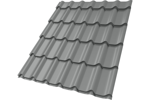 Металлочерепица Классик ("Classic") v01 0,5 Satin RAL 9006 бело-алюминиевый ПрофЛайн, купить Металлочерепица Классик ("Classic") v01 0,5 Satin RAL 9006 бело-алюминиевый в ПрофЛайн