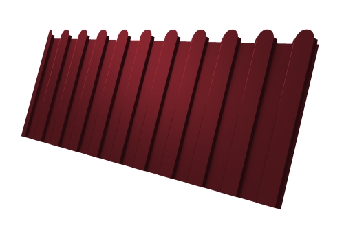 Профнастил С8A v02 фигурный Grand Line 0,45 Drap TR RAL 3005 красное вино Профлайн