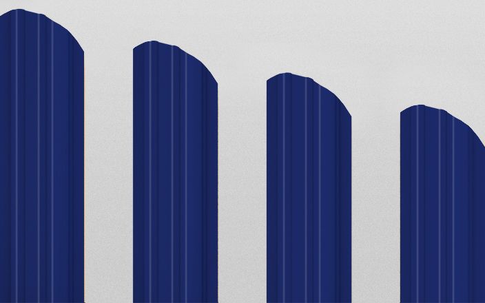 Штакетник металлический прямоугольный фигурный, цвет RAL 5005, длина 1,8 м, двусторонняя окраска ПрофЛайн, купить Штакетник металлический прямоугольный фигурный, цвет RAL 5005, длина 1,8 м, двусторонняя окраска в ПрофЛайн