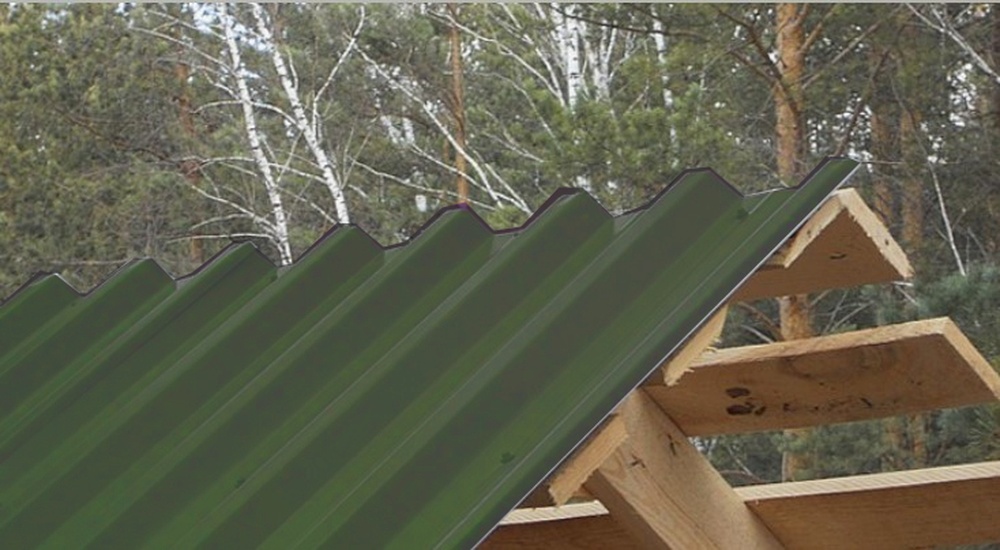 Профнастил Металл Профиль С-44 0,7 Полиэстер RAL 6005 Зеленый мох Профлайн