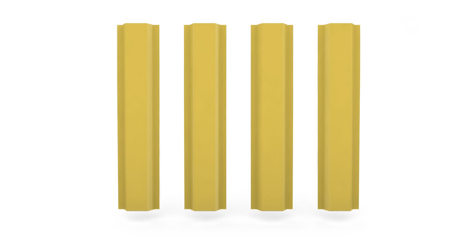 Штакетник металлический П-образный, цвет RAL 1018, длина 1,8 м, ширина 94 мм, односторонняя окраска ПрофЛайн, купить Штакетник металлический П-образный, цвет RAL 1018, длина 1,8 м, ширина 94 мм, односторонняя окраска в ПрофЛайн