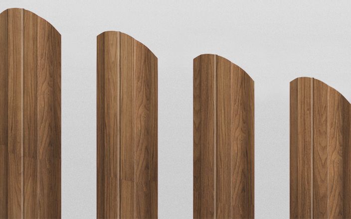 Штакетник металлический П-образный фигурный, цвет золотой дуб, длина 2 м, двусторонняя окраска ПрофЛайн, купить Штакетник металлический П-образный фигурный, цвет золотой дуб, длина 2 м, двусторонняя окраска в ПрофЛайн