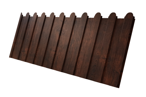 Профнастил С8A v02 фигурный Grand Line 0,45 Print-Double Premium Cherry Wood Dark F Профлайн