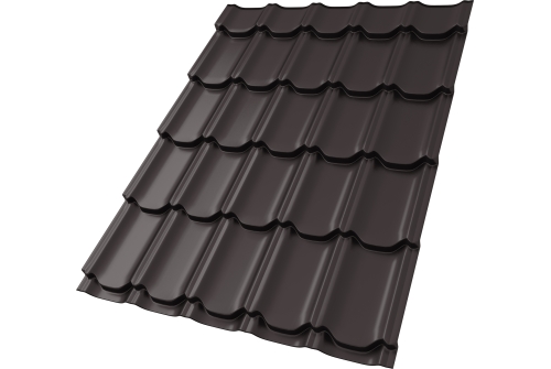 Металлочерепица "Квинта плюс" ("Kvinta plus") 0,5 PurPro RR 32 темно-коричневый ПрофЛайн, купить Металлочерепица "Квинта плюс" ("Kvinta plus") 0,5 PurPro RR 32 темно-коричневый в ПрофЛайн