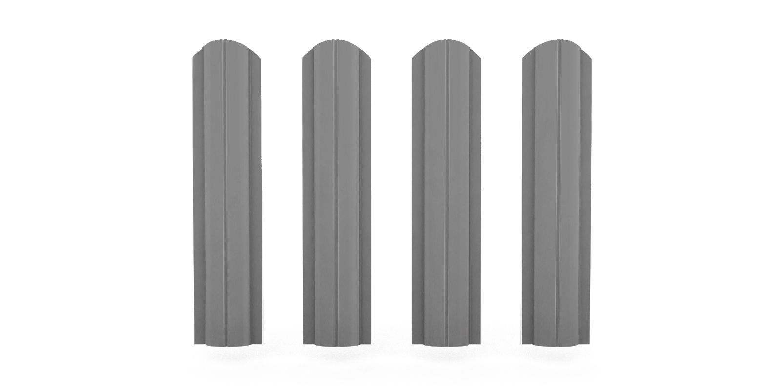 Штакетник металлический круглый фигурный, цвет RAL 7004, длина 2 м, двусторонняя окраска ПрофЛайн, купить Штакетник металлический круглый фигурный, цвет RAL 7004, длина 2 м, двусторонняя окраска в ПрофЛайн