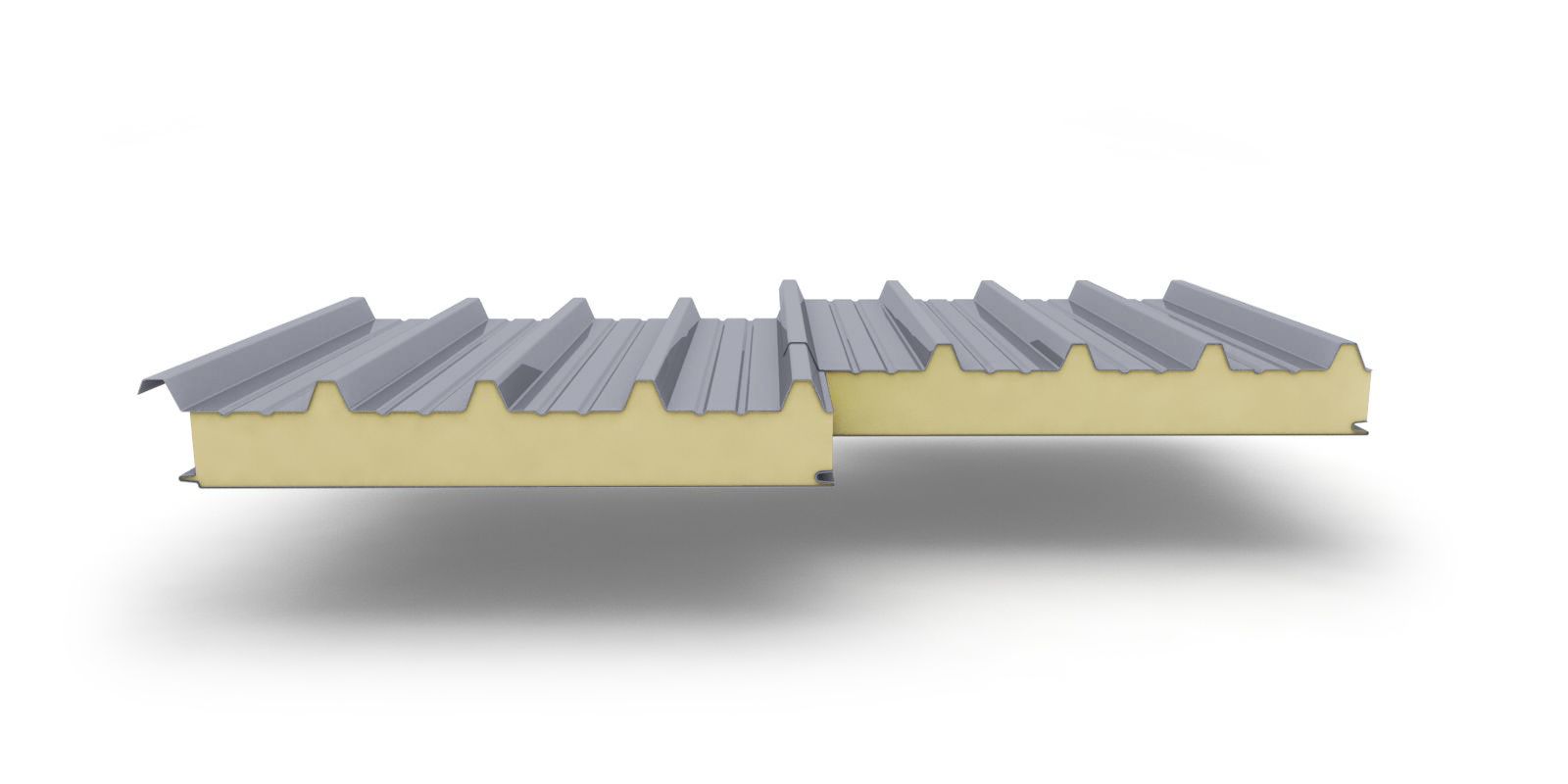 Кровельные сэндвич-панели с наполнителем из пенополиизоцианурата толщиной 200 мм, цвет RAL 9006 ПрофЛайн, купить Кровельные сэндвич-панели с наполнителем из пенополиизоцианурата толщиной 200 мм, цвет RAL 9006 в ПрофЛайн