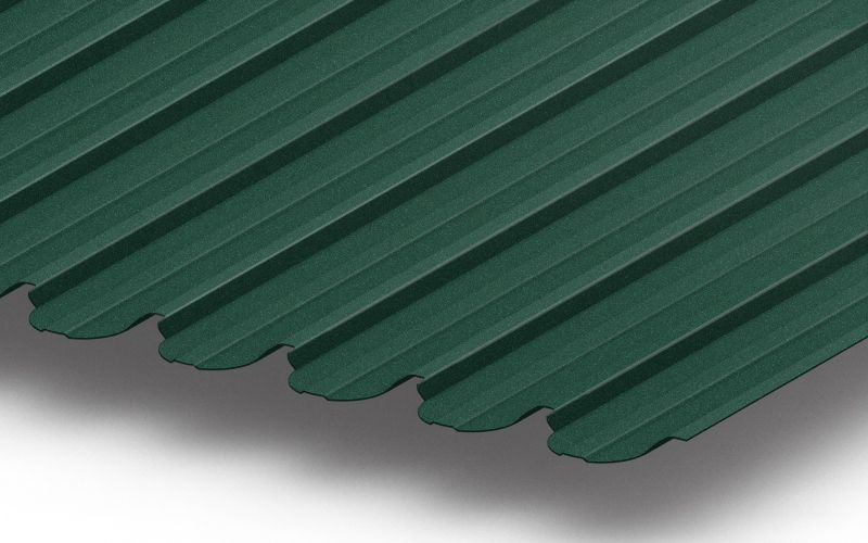 Профнастил С10 фигурный с покрытием Drap® 0,45 мм, RAL 6005 Профлайн Профнастил С10 фигурный с покрытием Drap® 0,45 мм, RAL 6005 Профлайн