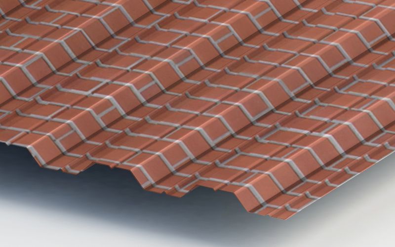 Профнастил НС35 с покрытием ECOSTEEL® 0,5 мм, кирпич Профлайн Профнастил НС35 с покрытием ECOSTEEL® 0,5 мм, кирпич Профлайн