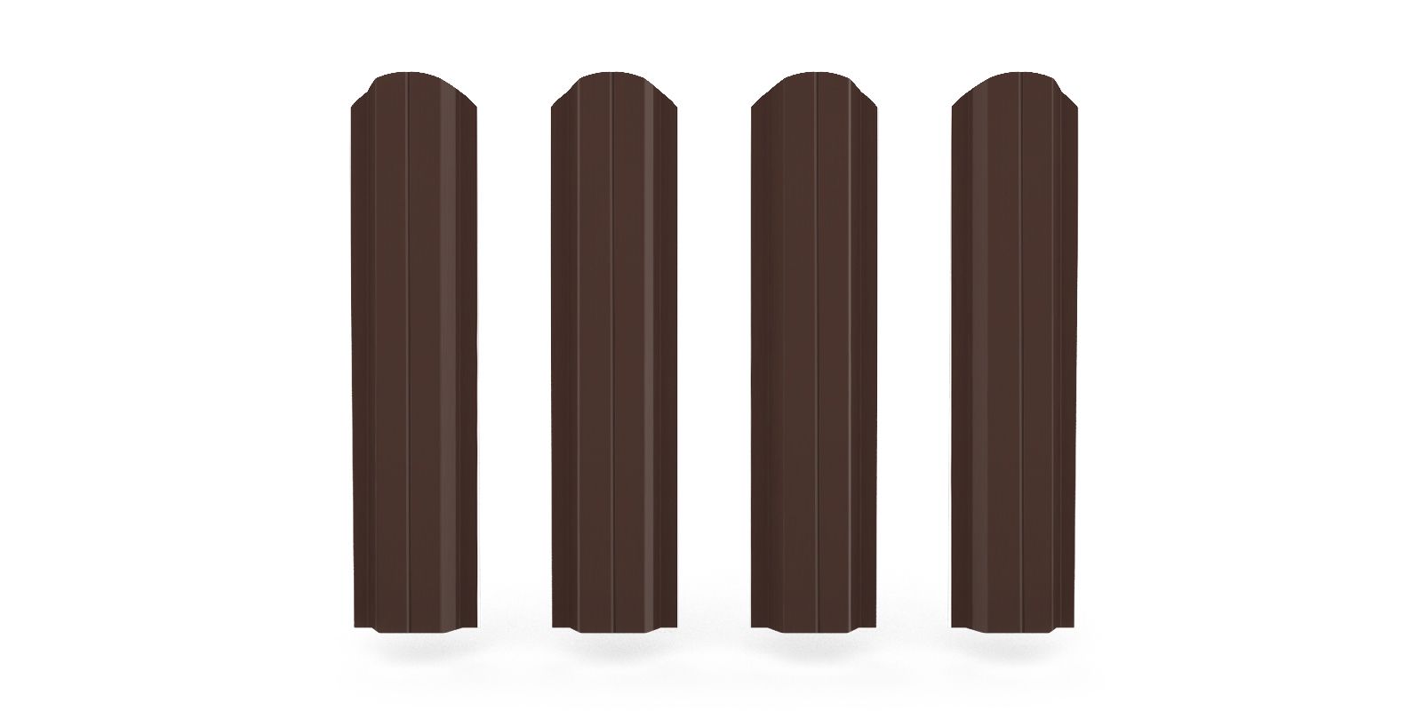 Штакетник металлический П-образный фигурный, цвет RAL 8017, длина 1,8 м, двусторонняя окраска ПрофЛайн, купить Штакетник металлический П-образный фигурный, цвет RAL 8017, длина 1,8 м, двусторонняя окраска в ПрофЛайн