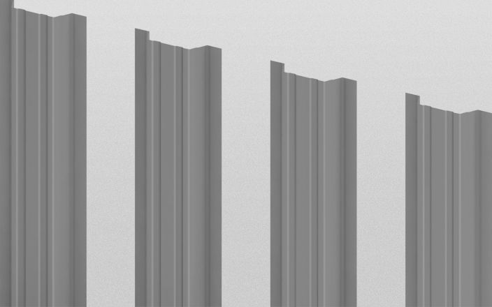 Штакетник металлический прямоугольный, цвет RAL 7004, длина 2 м, односторонняя окраска ПрофЛайн, купить Штакетник металлический прямоугольный, цвет RAL 7004, длина 2 м, односторонняя окраска в ПрофЛайн