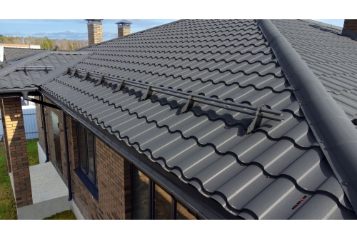 Металлочерепица "Кредо" ("Kredo") v01 0,5 Satin Matt TX RAL 7024 мокрый асфальт ПрофЛайн, купить Металлочерепица "Кредо" ("Kredo") v01 0,5 Satin Matt TX RAL 7024 мокрый асфальт в ПрофЛайн