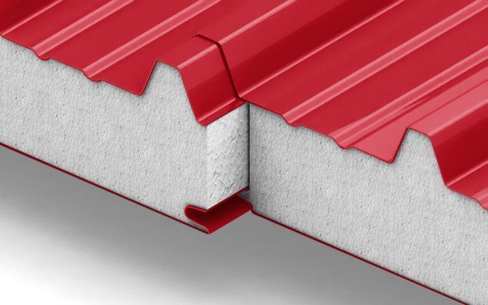 Кровельные сэндвич-панели с наполнителем из пенополистирола толщиной 250 мм, цвет RAL 3020 ПрофЛайн, купить Кровельные сэндвич-панели с наполнителем из пенополистирола толщиной 250 мм, цвет RAL 3020 в ПрофЛайн
