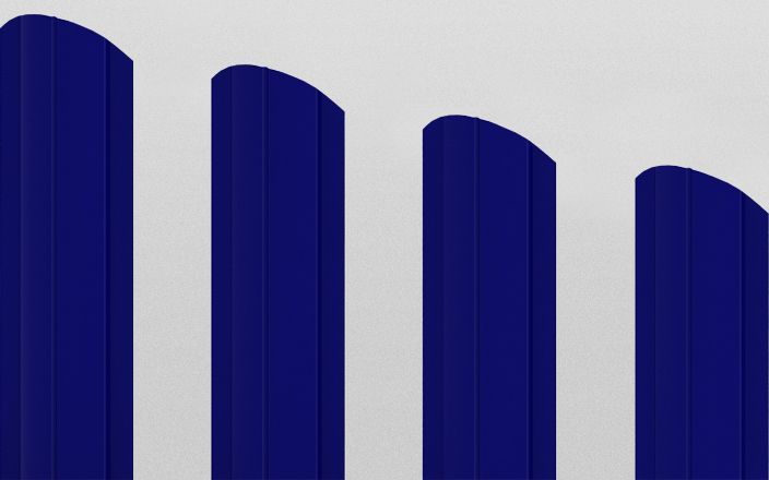 Штакетник металлический круглый фигурный, цвет RAL 5002, длина 2 м, двусторонняя окраска ПрофЛайн, купить Штакетник металлический круглый фигурный, цвет RAL 5002, длина 2 м, двусторонняя окраска в ПрофЛайн