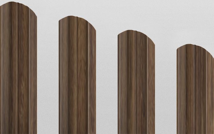 Штакетник металлический М-образный фигурный, цвет морёный дуб, длина 2 м, двусторонняя окраска ПрофЛайн, купить Штакетник металлический М-образный фигурный, цвет морёный дуб, длина 2 м, двусторонняя окраска в ПрофЛайн