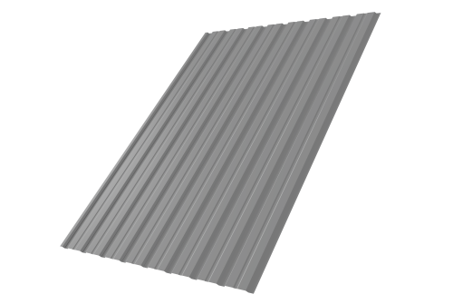 Профнастил С10B Grand Line 0,45 PE с пленкой RAL 9006 бело-алюминиевый Профлайн