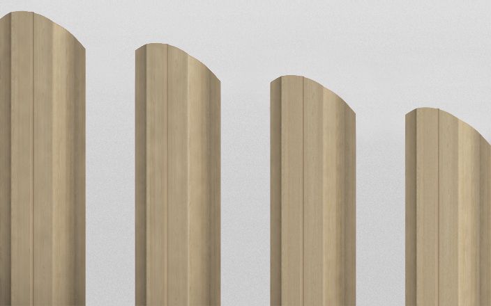 Штакетник металлический П-образный фигурный, цвет сосна, длина 1,8 м, односторонняя окраска ПрофЛайн, купить Штакетник металлический П-образный фигурный, цвет сосна, длина 1,8 м, односторонняя окраска в ПрофЛайн