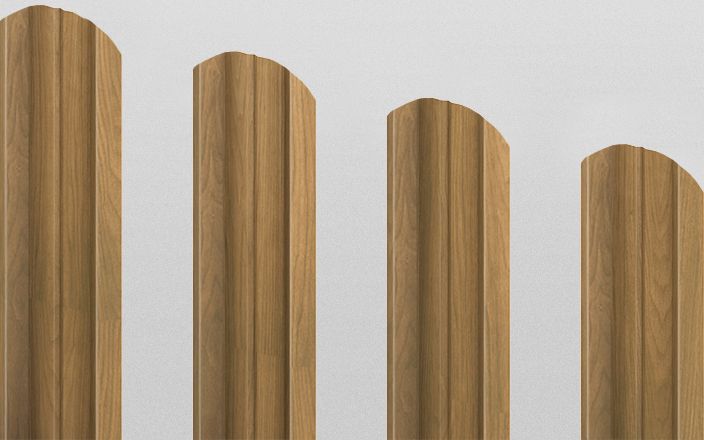 Штакетник металлический М-образный фигурный, цвет золотистый дуб, длина 1,6 м, односторонняя окраска ПрофЛайн, купить Штакетник металлический М-образный фигурный, цвет золотистый дуб, длина 1,6 м, односторонняя окраска в ПрофЛайн