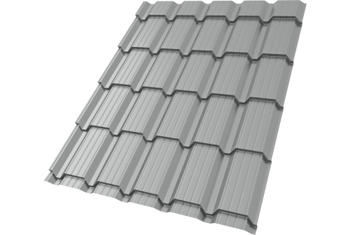 Металлочерепица "Квадро профи (Верховье)" ("Quadro Profi") v01 0,5 Satin RAL 9006 бело-алюминиевый ПрофЛайн, купить Металлочерепица "Квадро профи (Верховье)" ("Quadro Profi") v01 0,5 Satin RAL 9006 бело-алюминиевый в ПрофЛайн