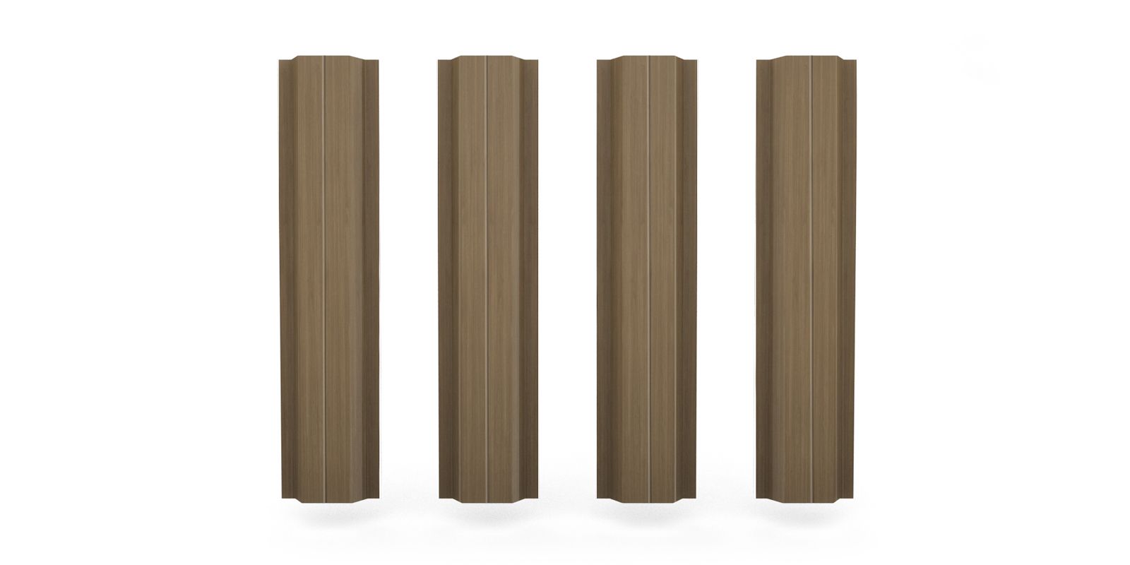 Штакетник металлический П-образный с ребром жёсткости, цвет орех, длина 1,8 м, Двусторонняя окраска ПрофЛайн, купить Штакетник металлический П-образный с ребром жёсткости, цвет орех, длина 1,8 м, Двусторонняя окраска в ПрофЛайн