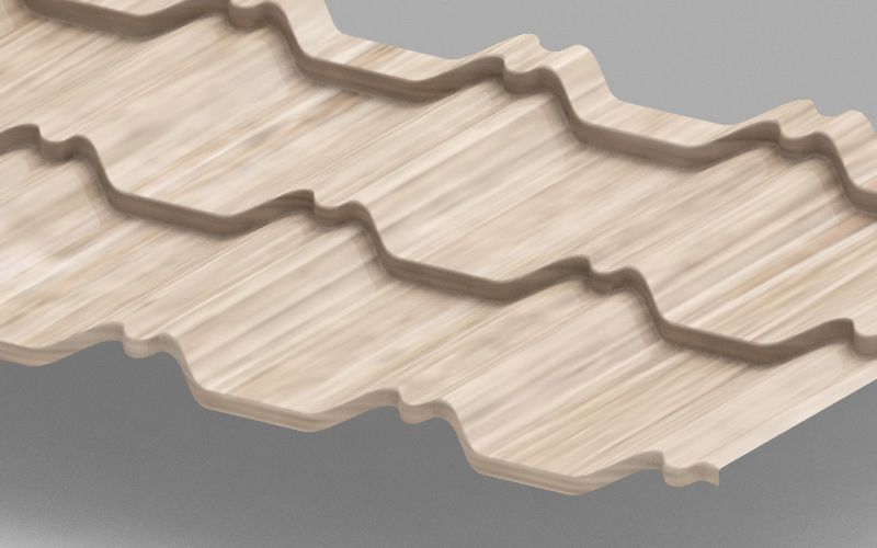 Модульная металлочерепица Kvinta Uno с покрытием Colority® Print, цвет беленый дуб ПрофЛайн, купить Модульная металлочерепица Kvinta Uno с покрытием Colority® Print, цвет беленый дуб в ПрофЛайн