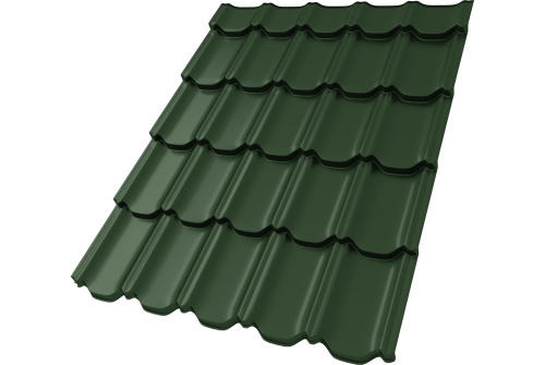 Металлочерепица "Квинта плюс3D" ("Kvinta plus3D") 0,5 Satin Matt TX RAL 6020 хромовая зелень ПрофЛайн, купить Металлочерепица "Квинта плюс3D" ("Kvinta plus3D") 0,5 Satin Matt TX RAL 6020 хромовая зелень в ПрофЛайн