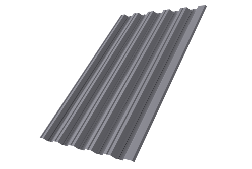 Профнастил НС35R Grand Line 0,5 PE RAL 7004 сигнальный серый Профлайн