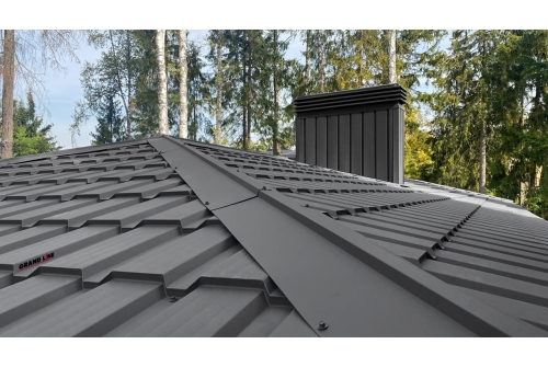 Металлочерепица "Квадро профи (Верховье)" ("Quadro Profi") v01 0,5 Drap TX RAL 7024 мокрый асфальт ПрофЛайн, купить Металлочерепица "Квадро профи (Верховье)" ("Quadro Profi") v01 0,5 Drap TX RAL 7024 мокрый асфальт в ПрофЛайн