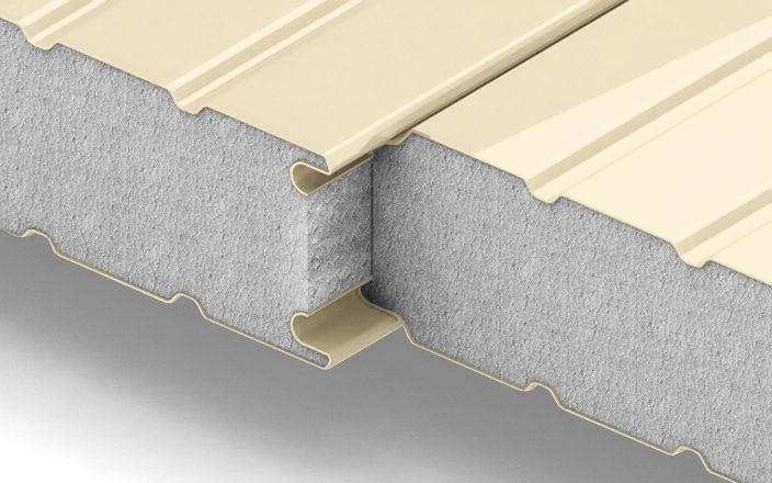 Стеновые сэндвич-панели с наполнителем из пенополистирола толщиной 50 мм, ширина 1000 мм, цвет RAL 1015 ПрофЛайн, купить Стеновые сэндвич-панели с наполнителем из пенополистирола толщиной 50 мм, ширина 1000 мм, цвет RAL 1015 в ПрофЛайн