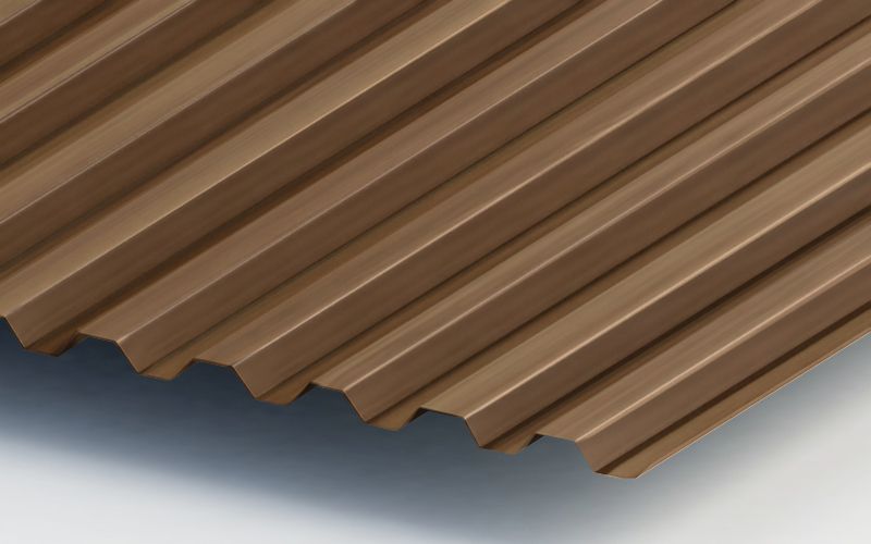 Профнастил С21 с покрытием ECOSTEEL® 0,5 мм, кедр Профлайн Профнастил С21 с покрытием ECOSTEEL® 0,5 мм, кедр Профлайн