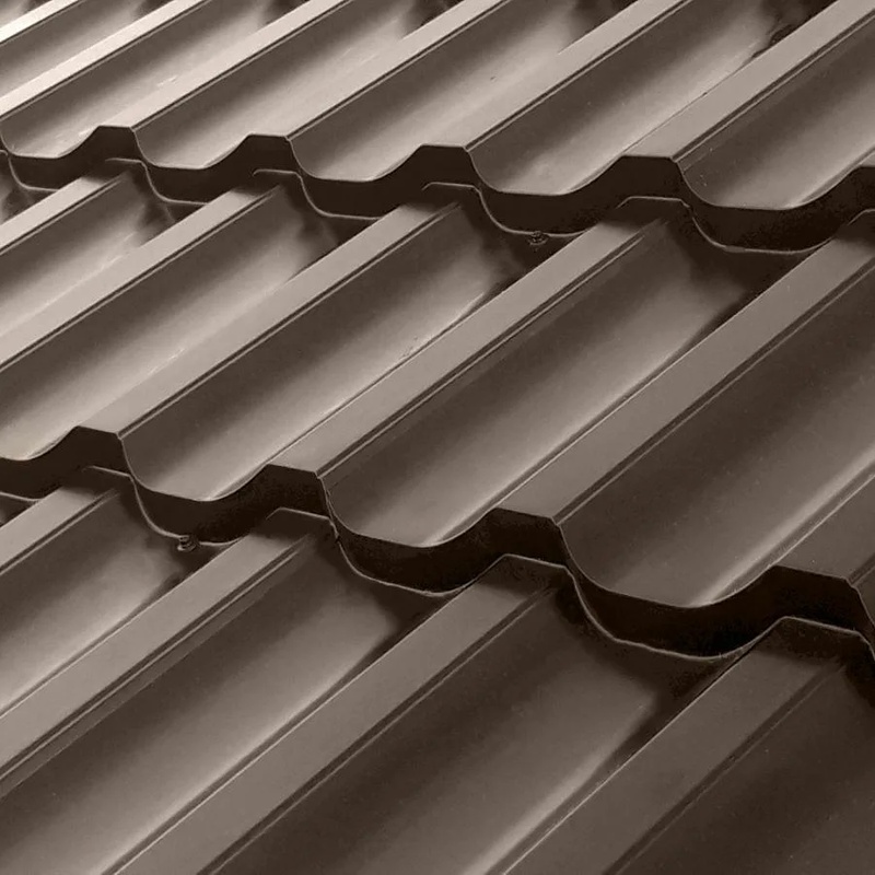 Металлочерепица Металл-Профиль Трамонтана-X 0,5 PURMAN® RR 32 Темно-коричневый ПрофЛайн, купить Металлочерепица Металл-Профиль Трамонтана-X 0,5 PURMAN® RR 32 Темно-коричневый в ПрофЛайн