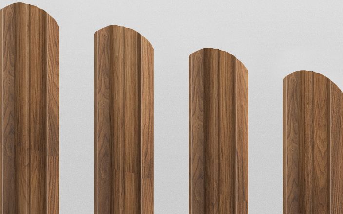 Штакетник металлический М-образный фигурный, цвет золотой дуб, длина 2 м, односторонняя окраска ПрофЛайн, купить Штакетник металлический М-образный фигурный, цвет золотой дуб, длина 2 м, односторонняя окраска в ПрофЛайн