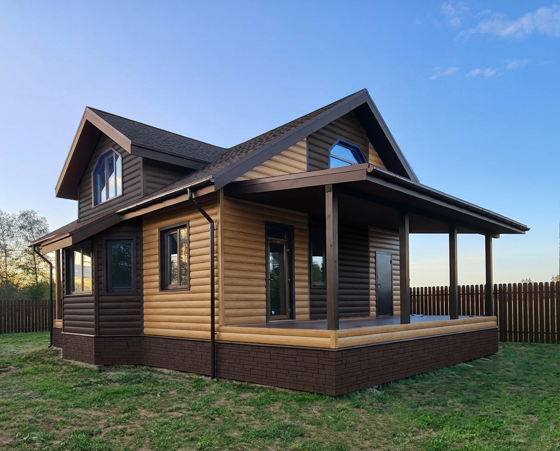 Блок-хаус новый 0,5 Drap ТХ с пленкой RR 32 темно-коричневый ПрофЛайн, купить Блок-хаус новый 0,5 Drap ТХ с пленкой RR 32 темно-коричневый в ПрофЛайн