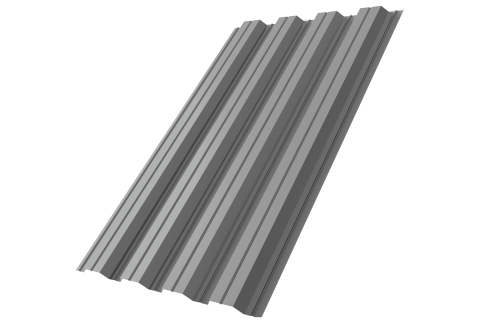 Профнастил НС44A Grand Line 0,5 Satin RAL 9006 бело-алюминиевый Профлайн