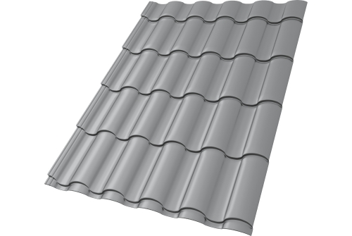 Металлочерепица "Кредо" ("Kredo") v01 0,5 Satin RAL 7004 сигнальный серый ПрофЛайн, купить Металлочерепица "Кредо" ("Kredo") v01 0,5 Satin RAL 7004 сигнальный серый в ПрофЛайн