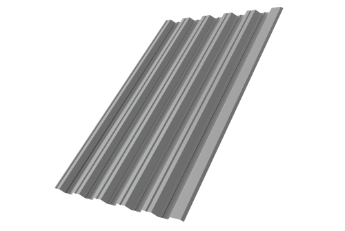 Профнастил НС35R Grand Line 0,5 Satin RAL 9006 бело-алюминиевый Профлайн