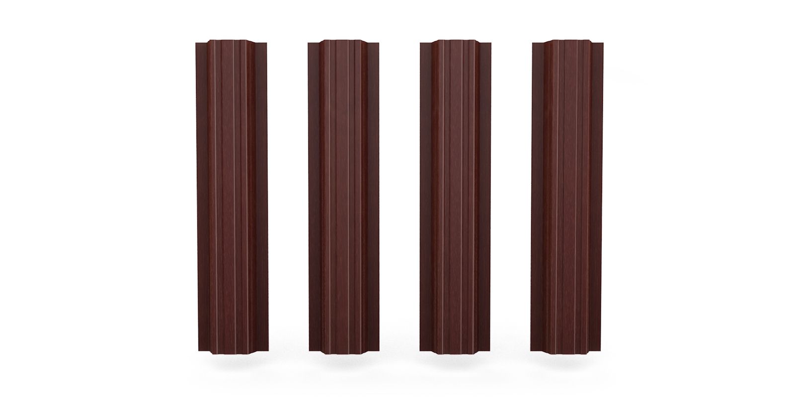 Штакетник металлический прямоугольный, цвет бразильская вишня, длина 2 м, односторонняя окраска ПрофЛайн, купить Штакетник металлический прямоугольный, цвет бразильская вишня, длина 2 м, односторонняя окраска в ПрофЛайн